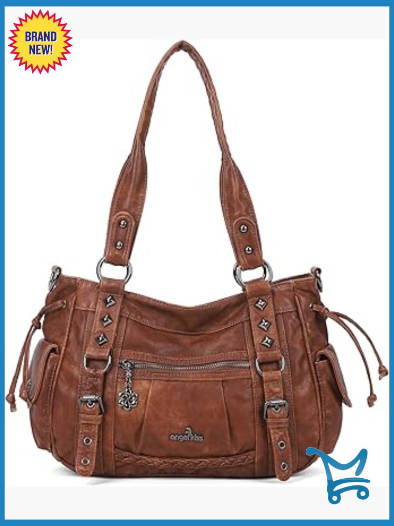 Spacious Vegan Leather Hobo Satchel Tote With Adjustable Shoulder Strap